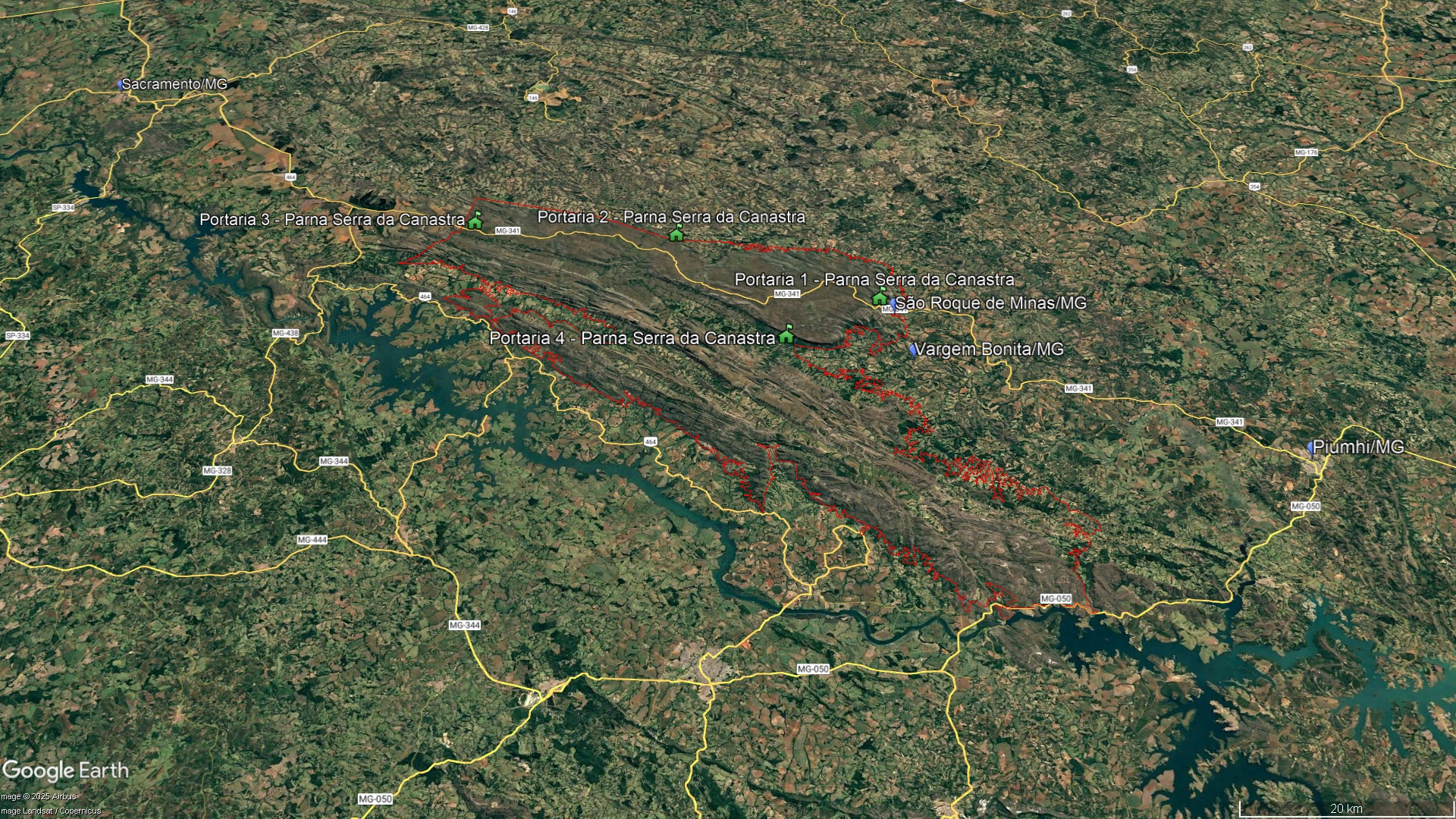 Mapa do Parna Serra da Canastra